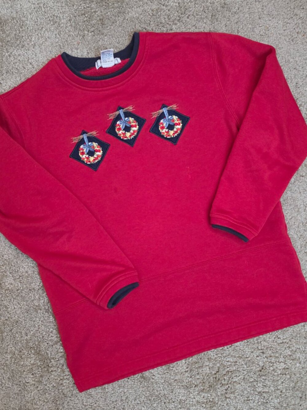 Vintage Jennifer Moore Christmas Embroidered Crewneck Sweater Size Small